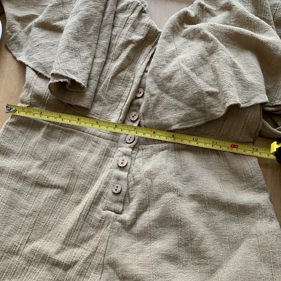 Free People Gretchen tan flutter sleeve romper - Picture 8 of 8